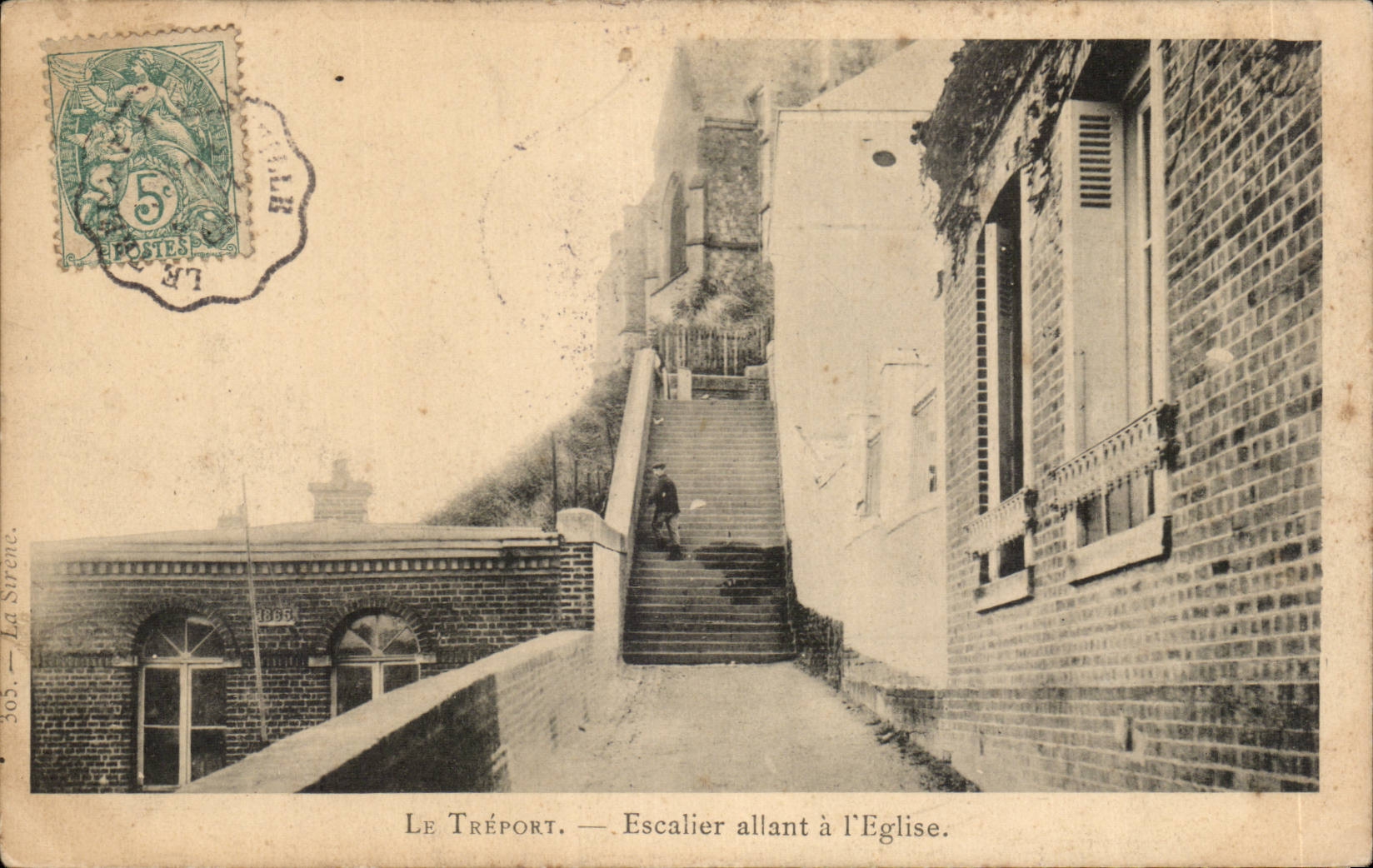 CPA Le Treport Escalier allant a l'eglise