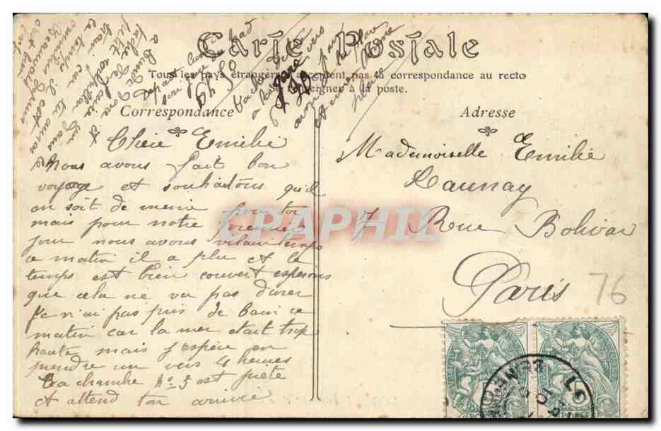CPA Le Treport Le quai Francois 1er et le chenal — Verso