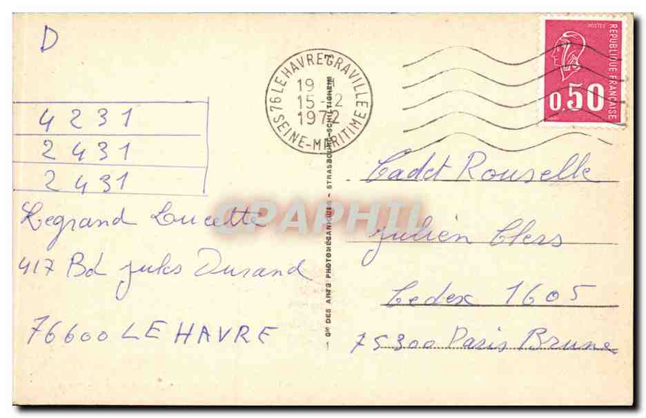 CPA Le Havre La grande plage et Cap de la Heve — Rückseite