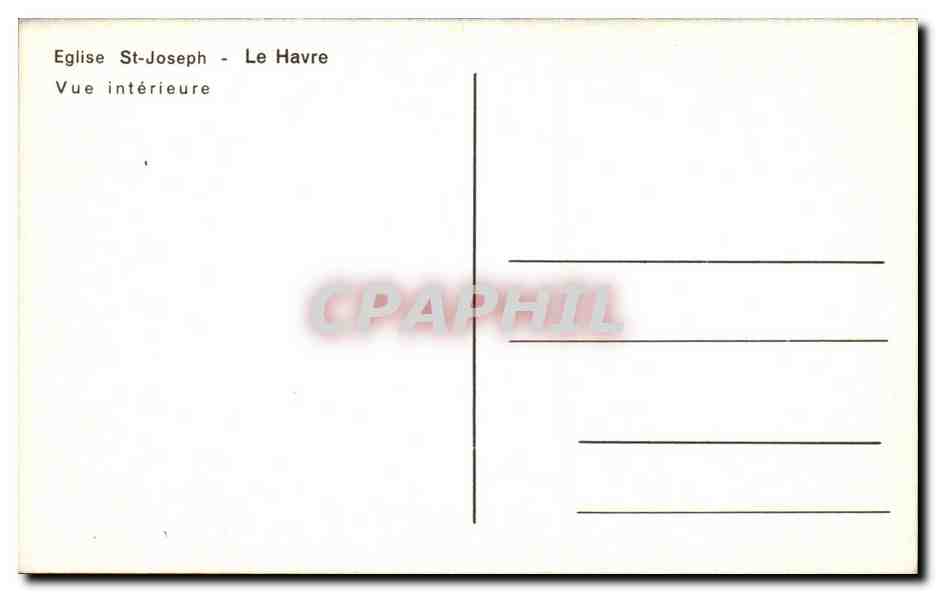 CPA Le Havre Eglise St Joseph Vue interieure — Rückseite