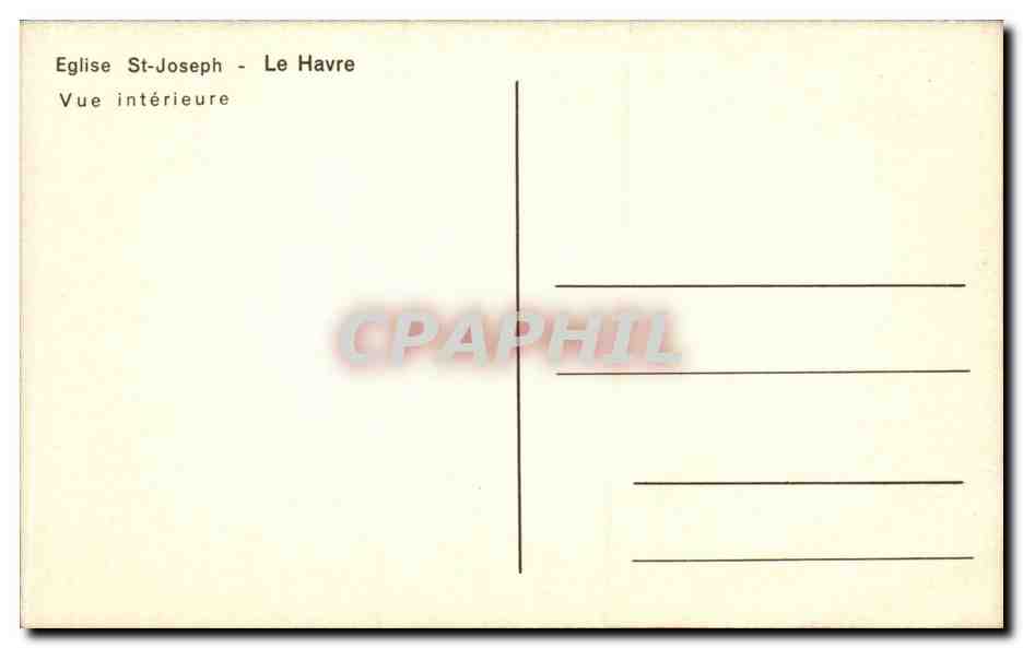 CPA Le Havre Eglise St Joseph Vue interieure — Rückseite