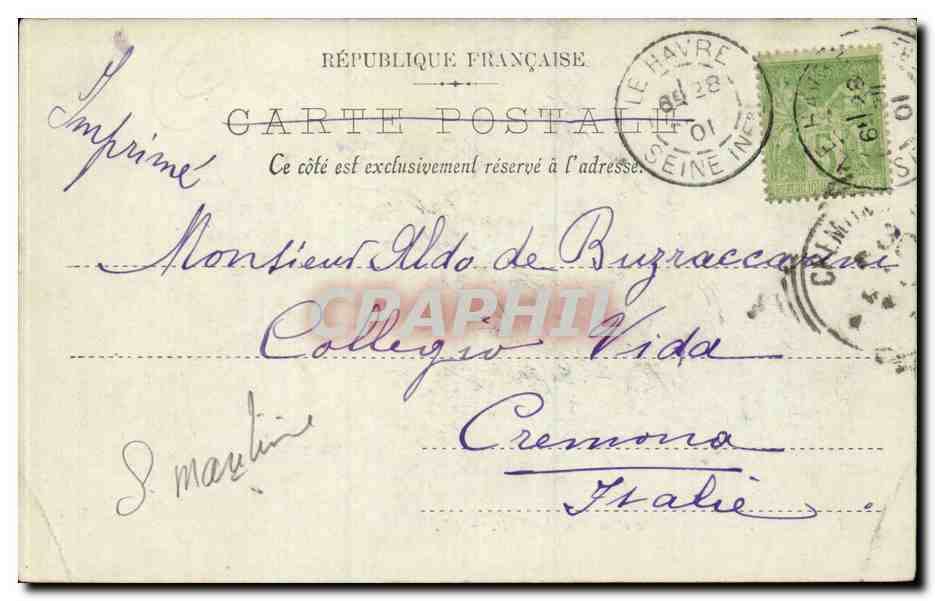 CPA Le Havre Notre Dame et la rue de Paris — Rückseite