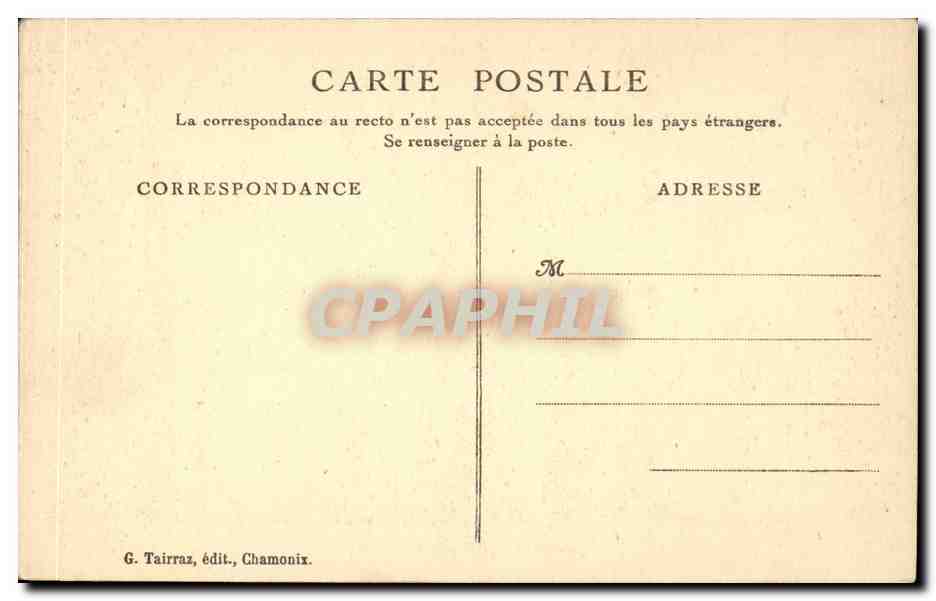 CPA Chamonix et le Brevent — Verso