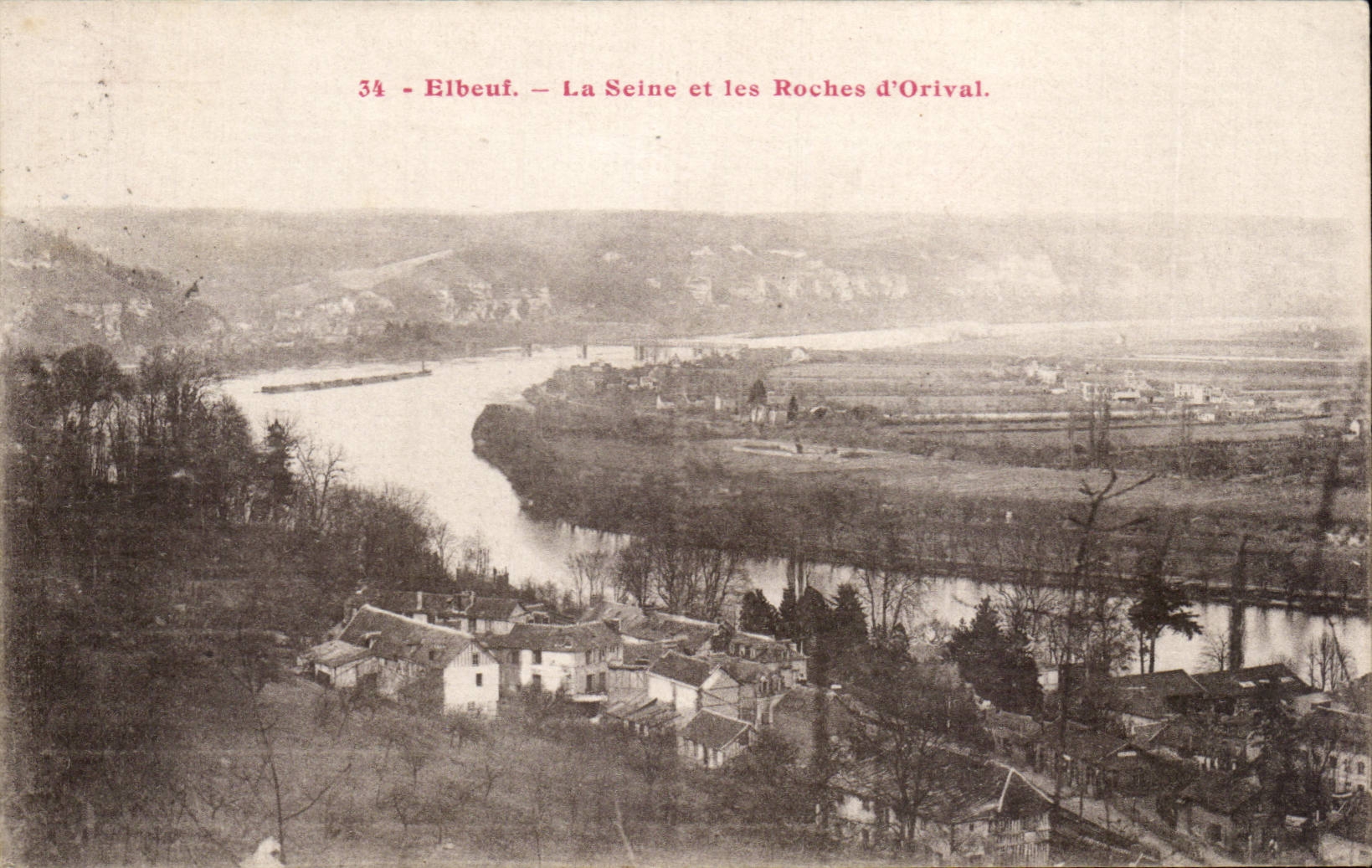 CPA Elbeuf La Seine et les rochers d'Orival
