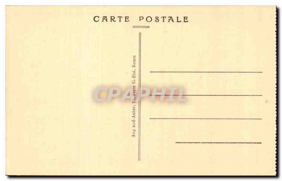 CPA Rouen Place de la pucelle et hotel de Bourgtheroude — Verso