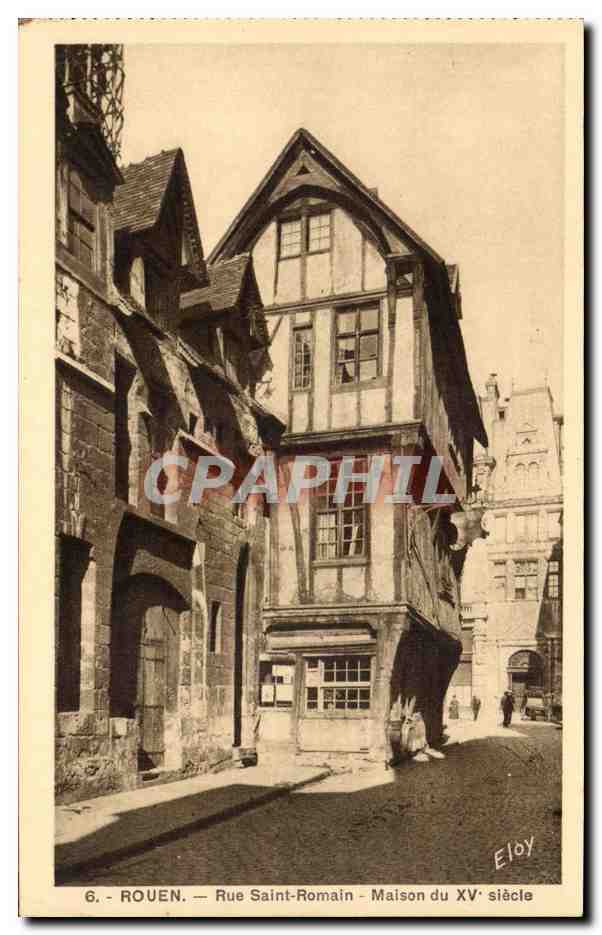 CPA Rouen Rue Saint Romain Maison du 15eme