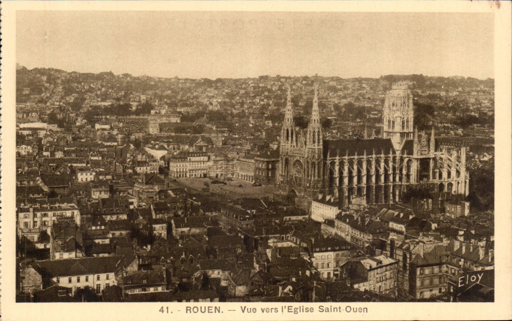CPA Rouen Vue vers l'eglise Saint ouen