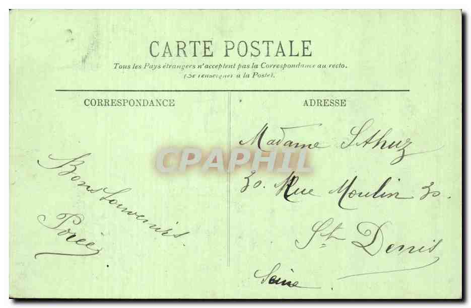 CPA Le Treport La falaise et la plage  — Rückseite