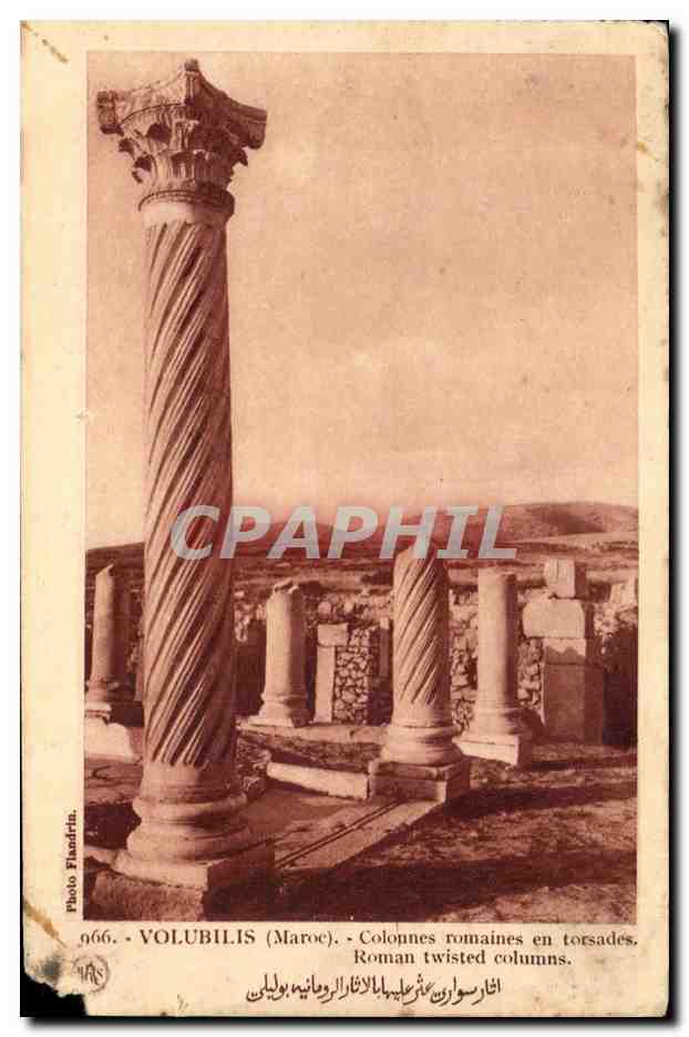 CPA Maroc Moulay Volubilis Colonnes romaines en torsades