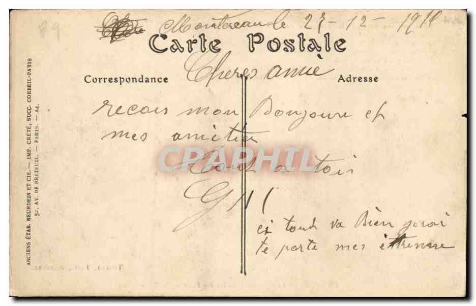 CPA Auxerre Vue generale prise du pont de la Tournelle — Rückseite