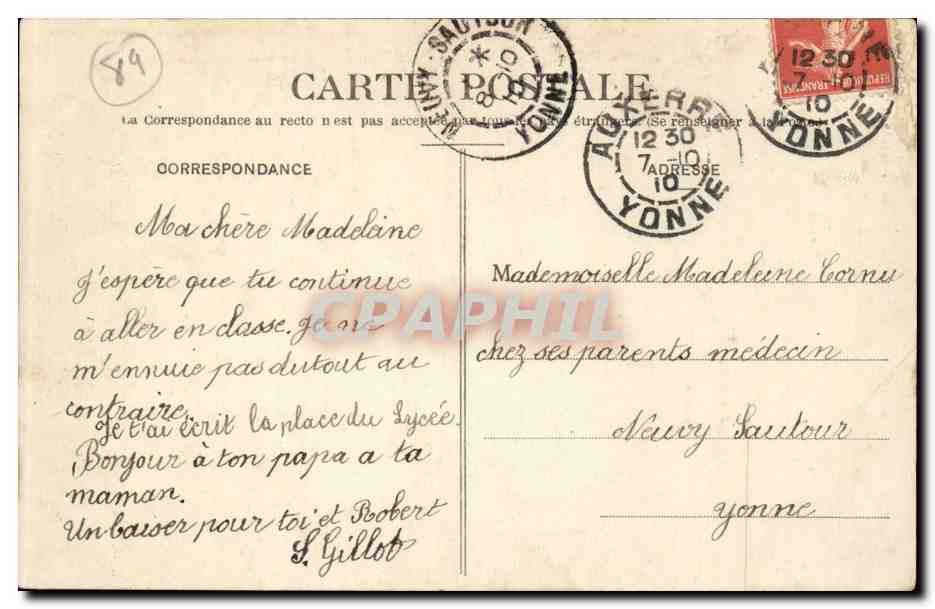 CPA Auxerre Vue prise des tours de la cathedrale — Verso