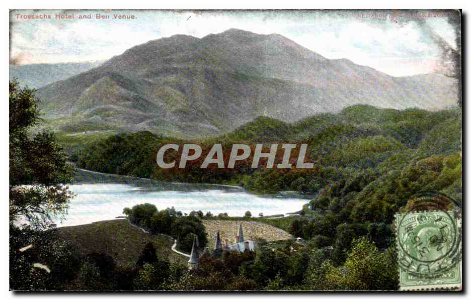 Trossachs Hotel and Ben Venue — vue lacustre et montagneuse — Reliabox, série 200