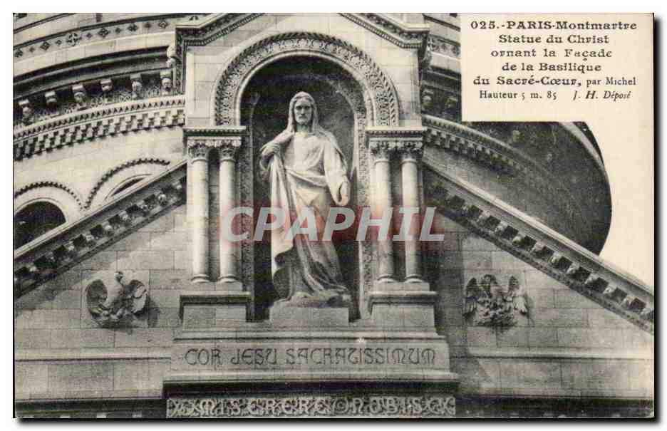 CPA Paris Montmartre Statue du christ de la basilique du Sacre Coeur