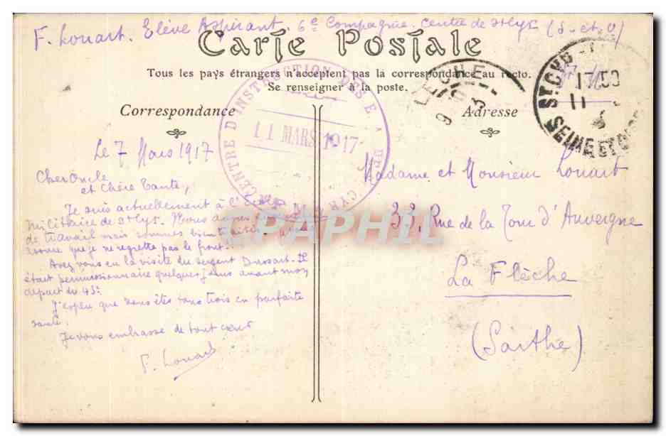 CPA Paris Institut Pasteur — Rückseite