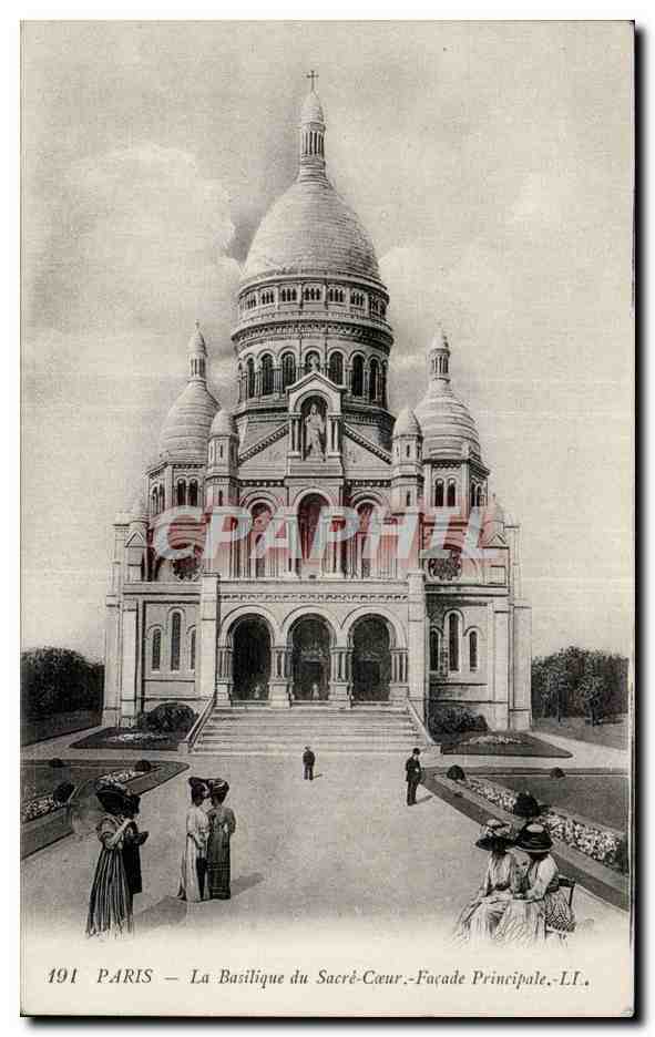 CPA Paris Basilique du Sacre Coeur Facade principale