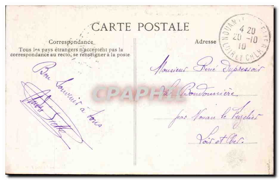 CPA Algerie Oran Promenade des planteurs — Rückseite