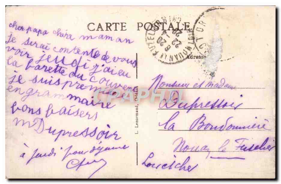 CPA Orleans Vue generale la Loire Les quais — Verso