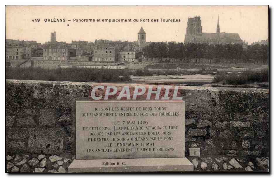 CPA Orleans Panorama et emplacement du fort des Tourelles