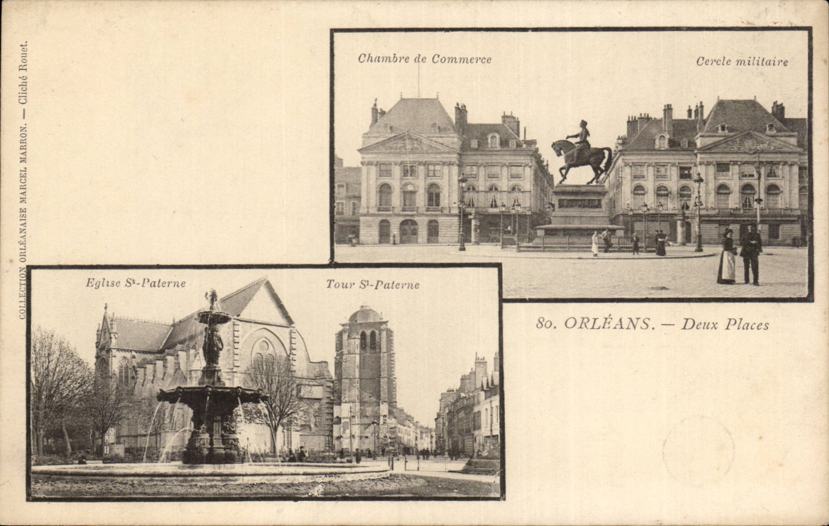 CPA Orleans Chambre de commerce Cercle militaire Tour St Paterne Eglise St Paterne