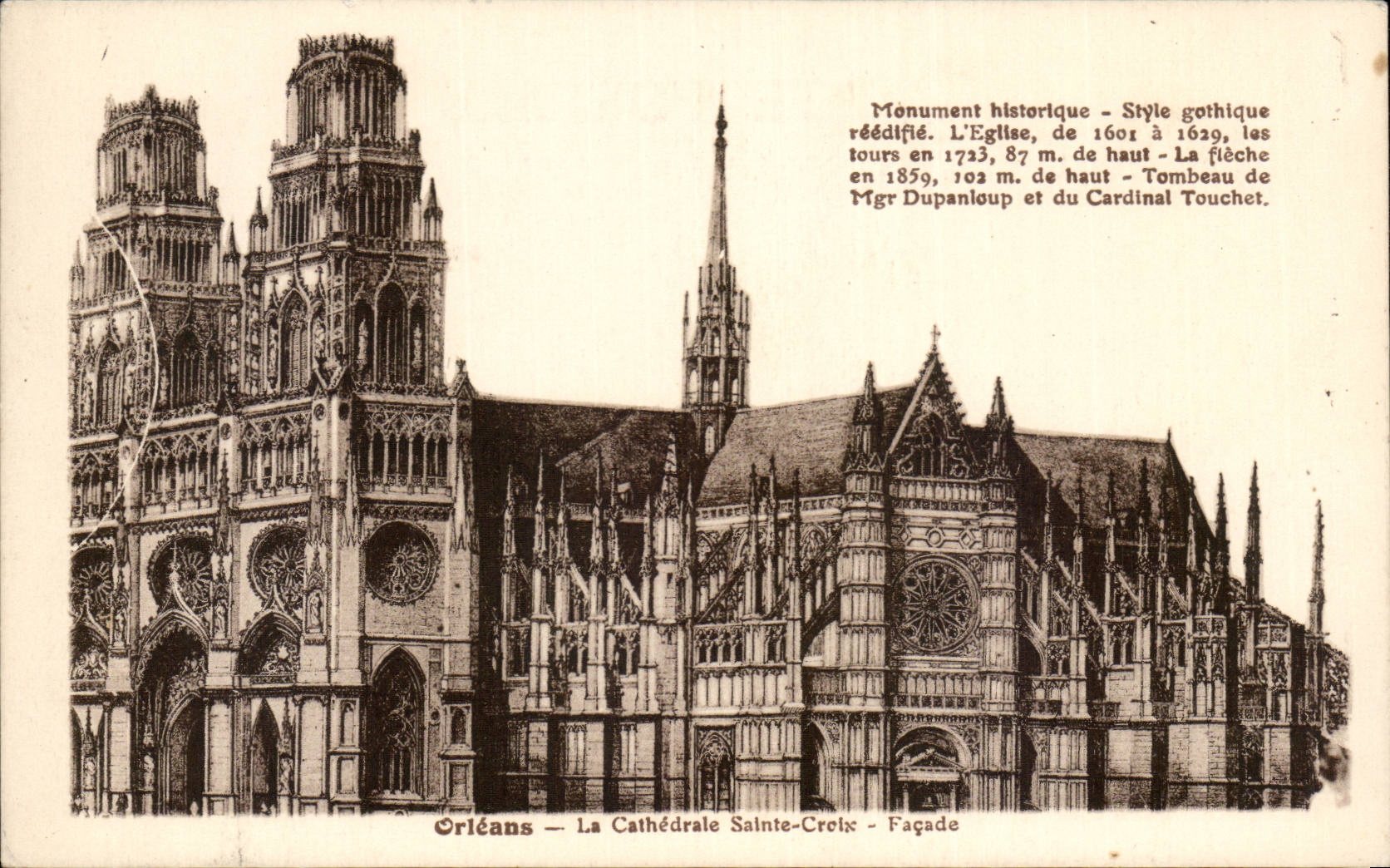 CPA Orleans Cathedrale Sainte Croix Facade
