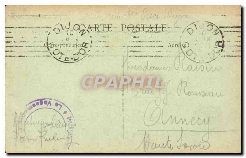 CPA Environs de Dijon Le reveil de Napoleon — Rückseite