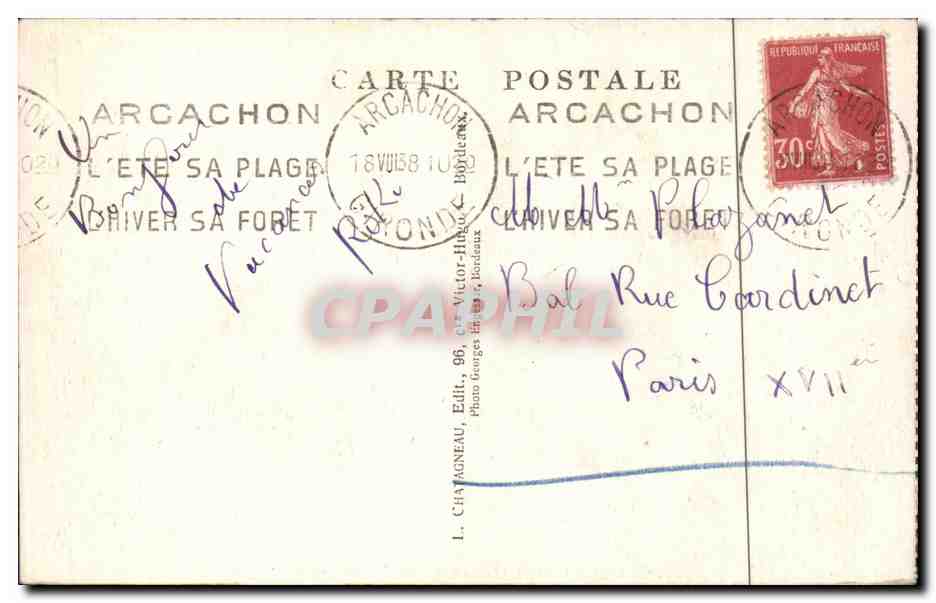 CPA Arcachon Casino de la plage — Rückseite