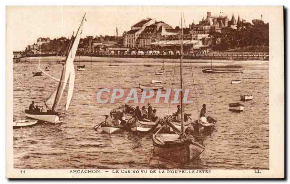 Arcachon CPA Le casino vu de la nouvelle jetee