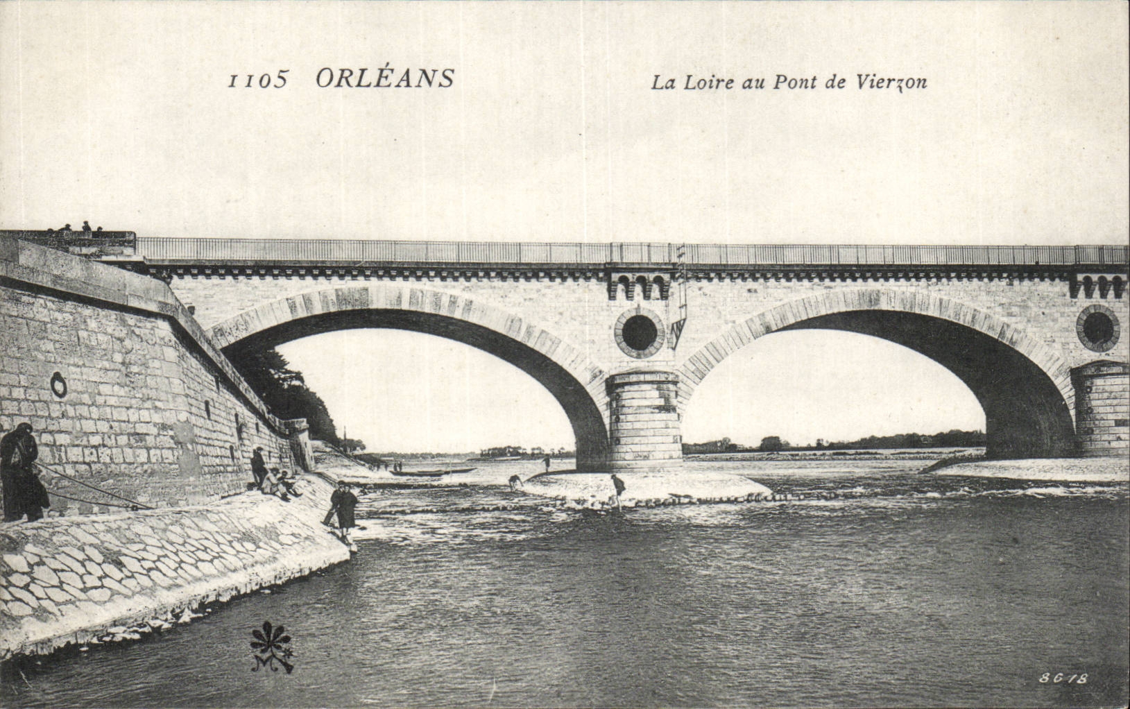 Orleans CPA La Loire au pont de Vierzon