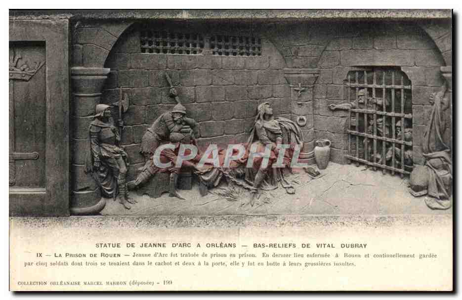 Orleans CPA Statue de Jeanne d'arc Bas reliefs de Vital Dubray