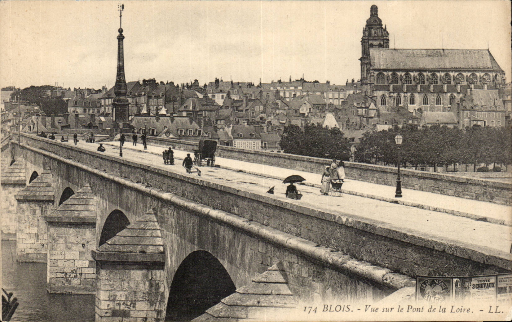 BLOIS — Vue sur le Pont de la Loire — Éditeur LL, n° 174