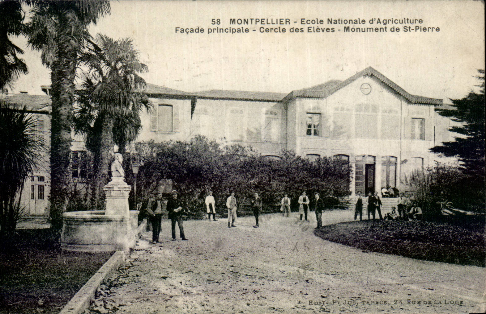 Montpellier - École Nationale d'Agriculture - Façade principale - Cercle des Élèves - Monument de St-Pierre