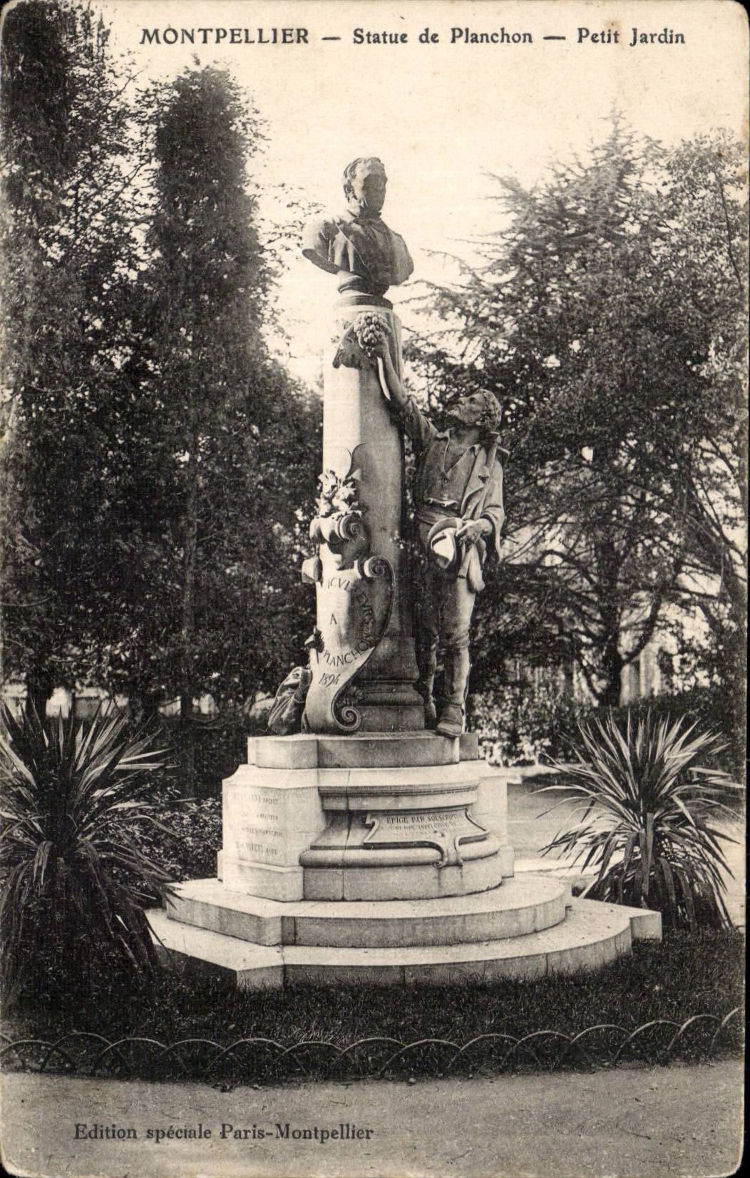 Montpellier CPA Statue de Planchon Petit jardin