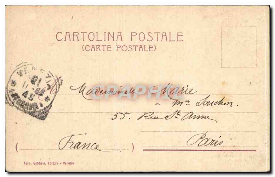 CPA Venezia Ponte e Rio del paradiso — Rückseite