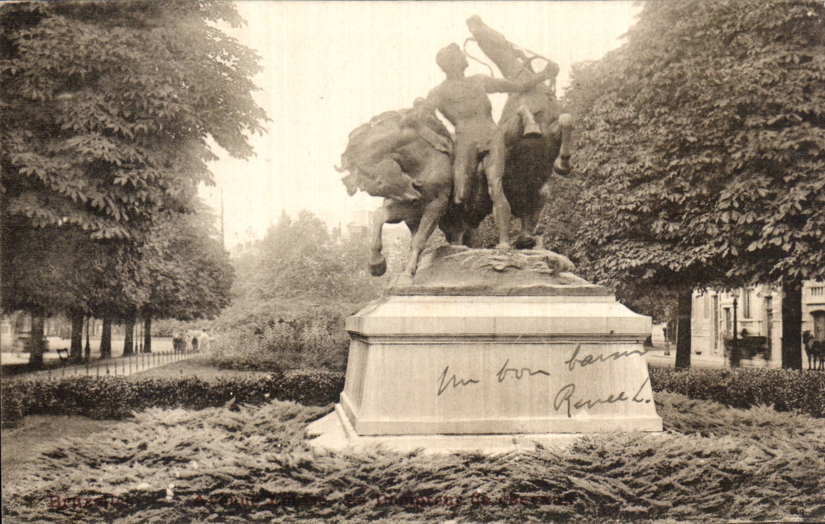 CPA Bruxelles Avenue Louise Le dompteur de chevaux
