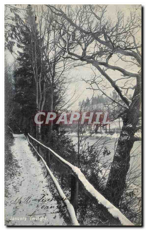 CPA Paysage sous la neige January Twilight 