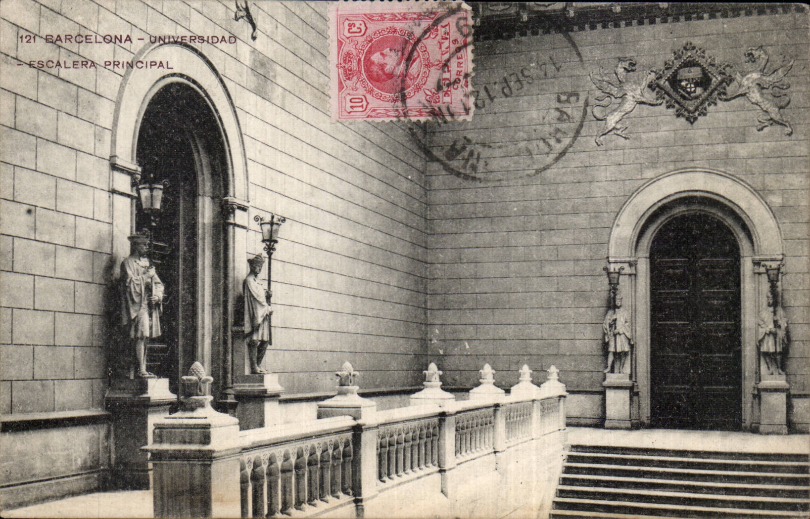CPA Espagne Espana Spain Barcelona Universidad Escalera principal