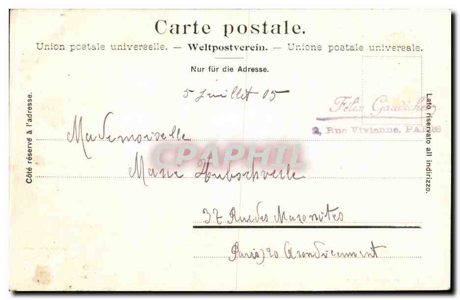 CPA Murren Grand hotel des alpes — Rückseite