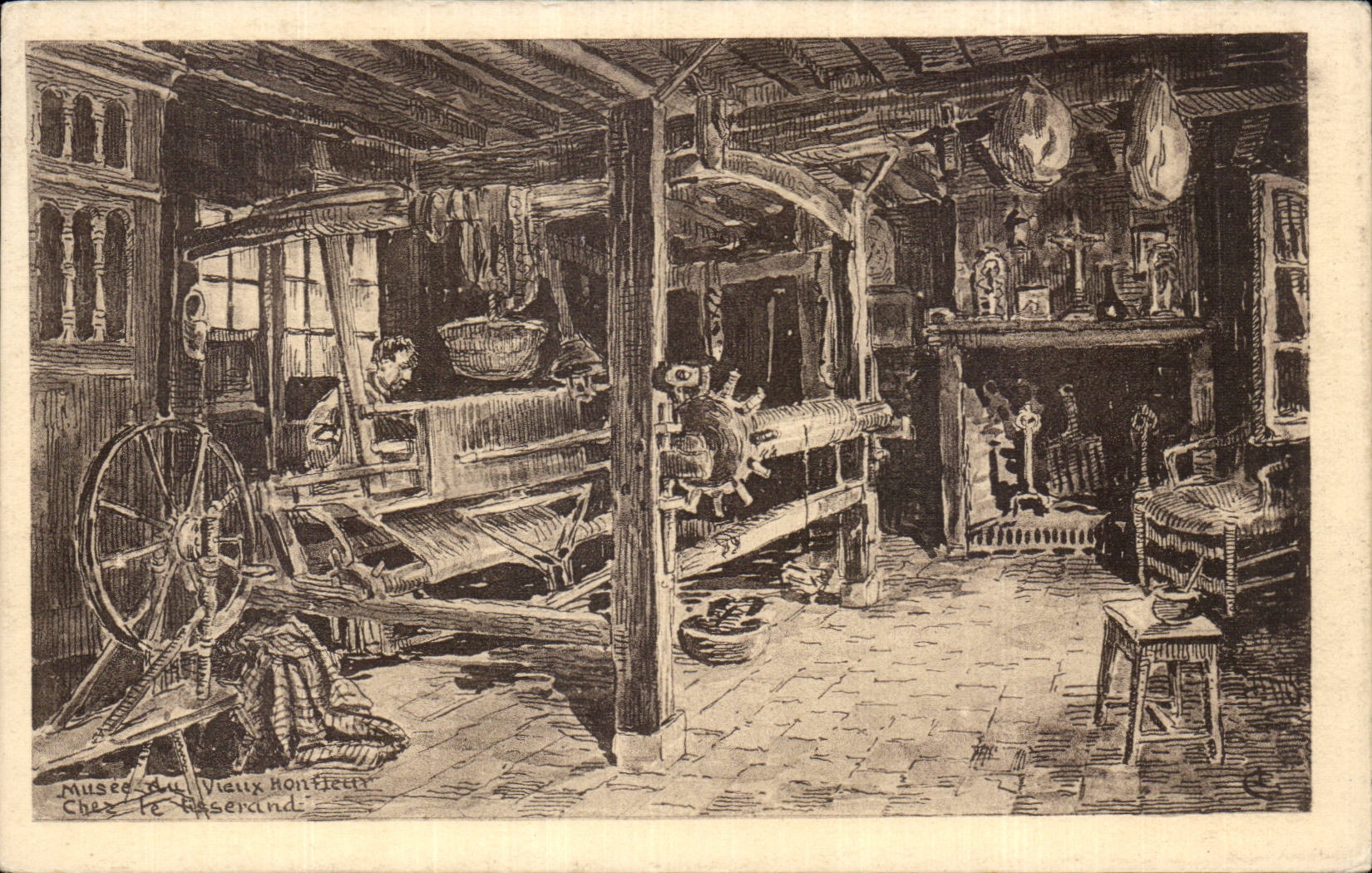 CPA Honfleur Musee du vieux Honfleur Chez le tisserand