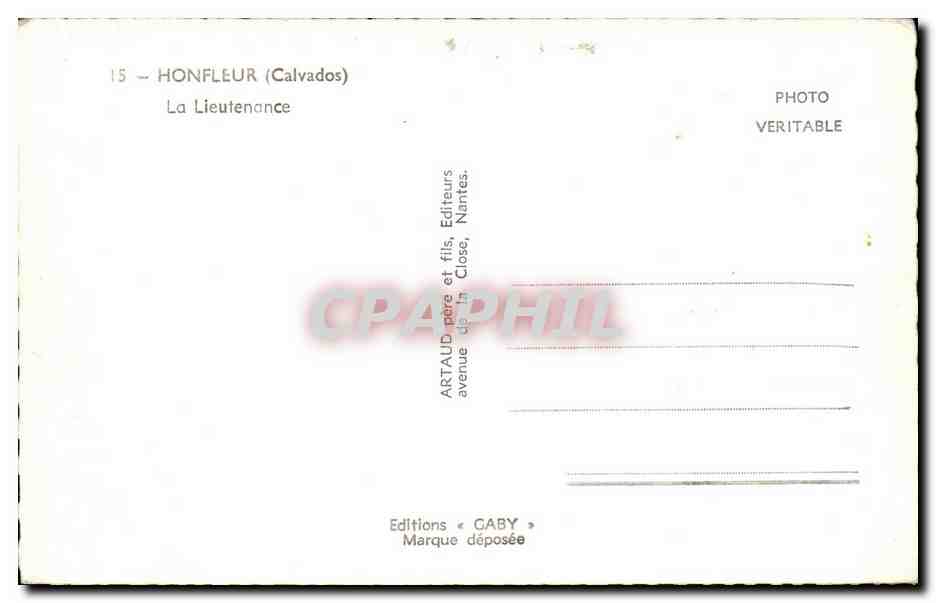 Honfleur (Calvados) — La Lieutenancé — Éditions Caby — Reverso