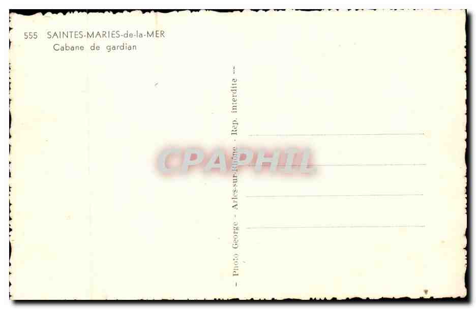 CPA Saintes Maries de la mer Cabane de gardien — Rückseite