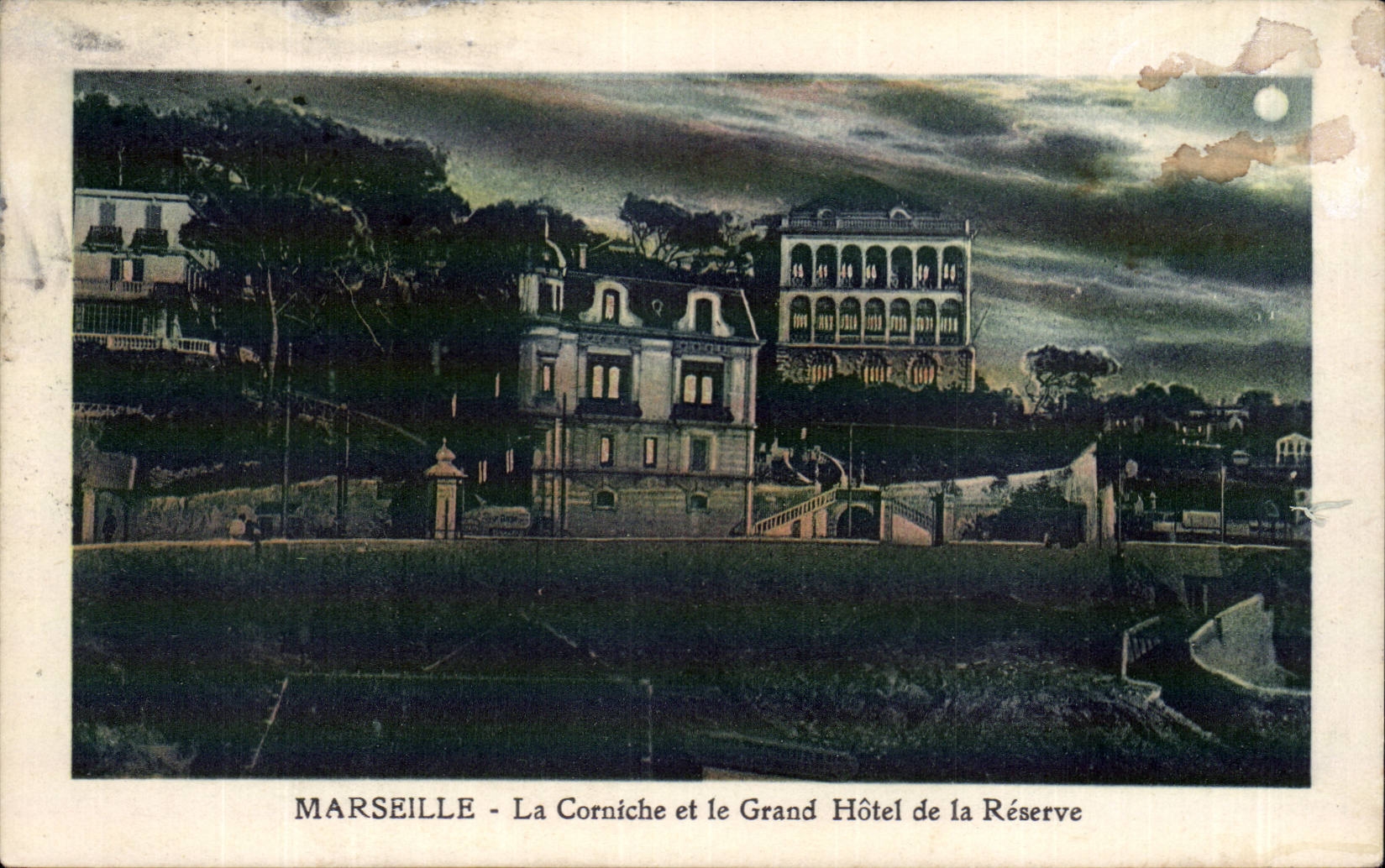 CPA Marseille La corniche et le grand hotel de la reserve