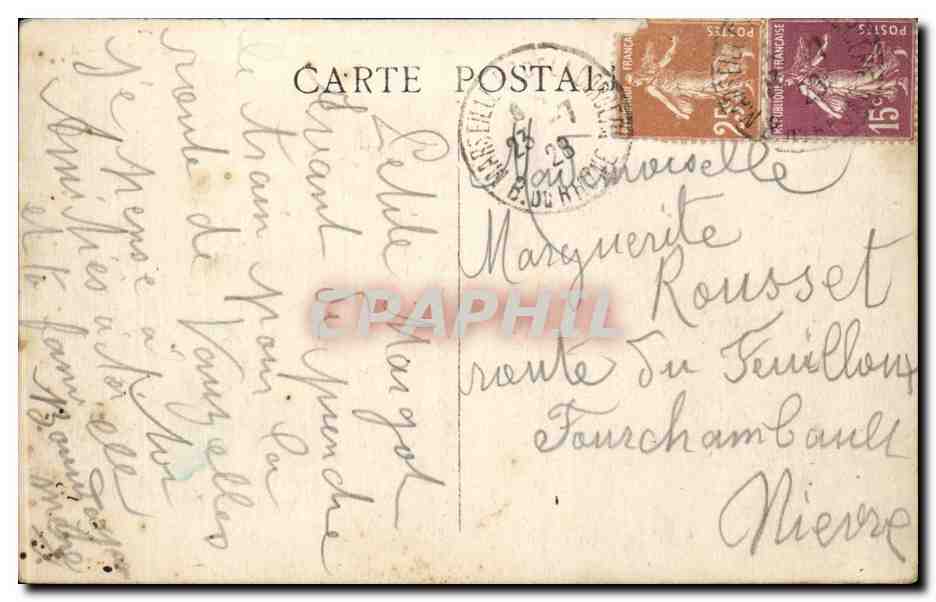 CPA Marseille Notre Dame de la Garde et les iles — Verso