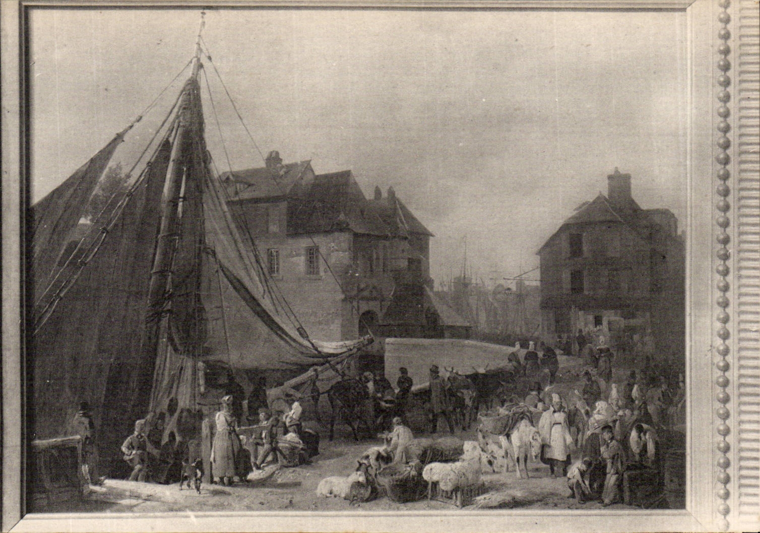 Port d'Honfleur — Vue animée avec bateau à voile — Palais des Beaux-Arts de la Ville de Paris, Xavier Leprince