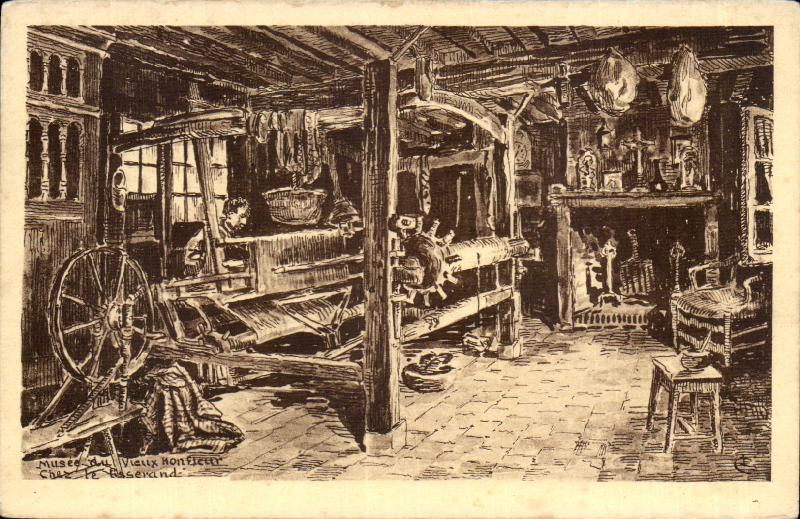 CPA Honfleur Musee du vieux Honfleur Chez le tisserand