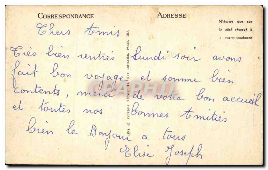 Falaise CPA La statue de Guillaume — Verso