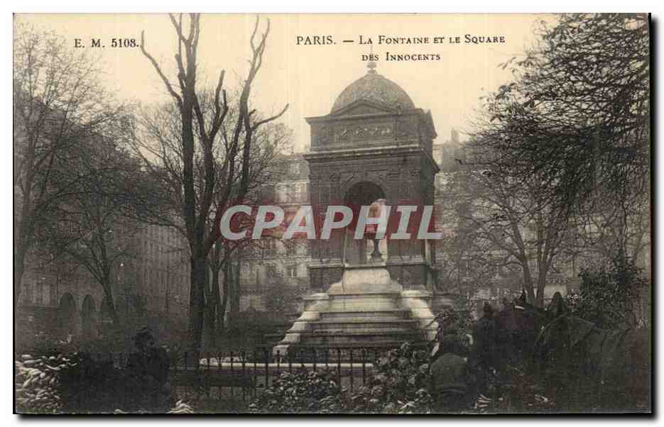 CPA paris Fontaine et le square des Innocents