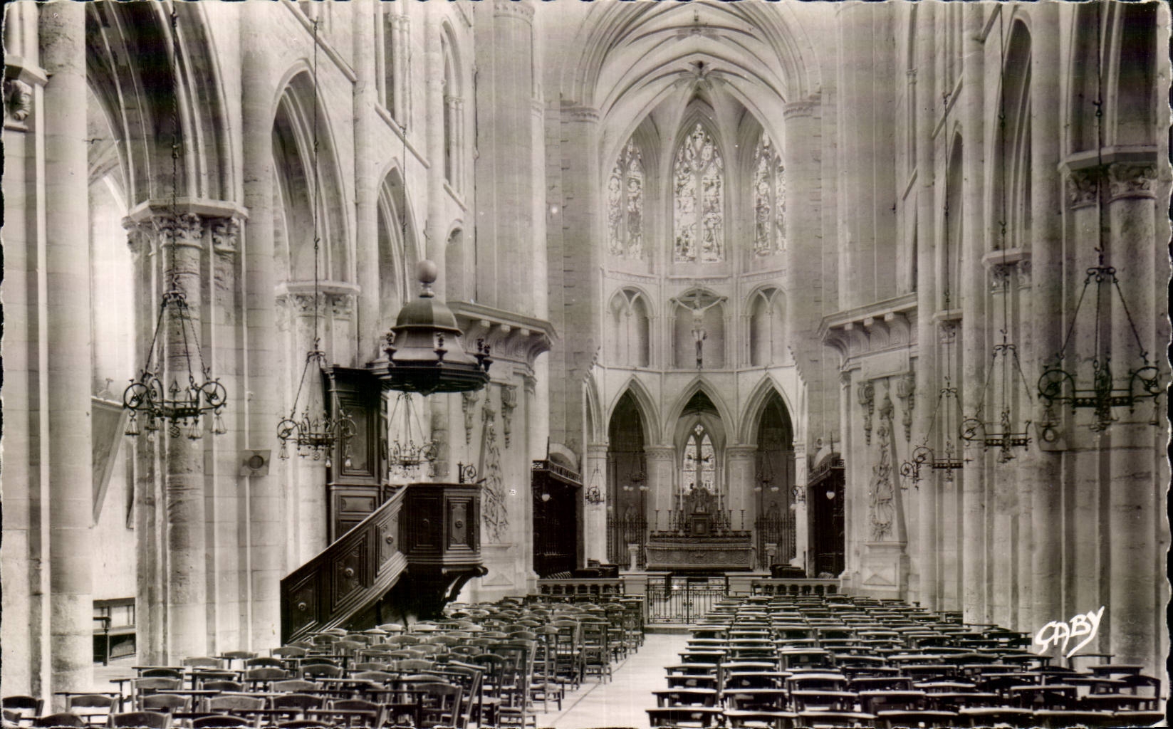 Saint Pierre sur Dives CPSM Interieur de l'eglise