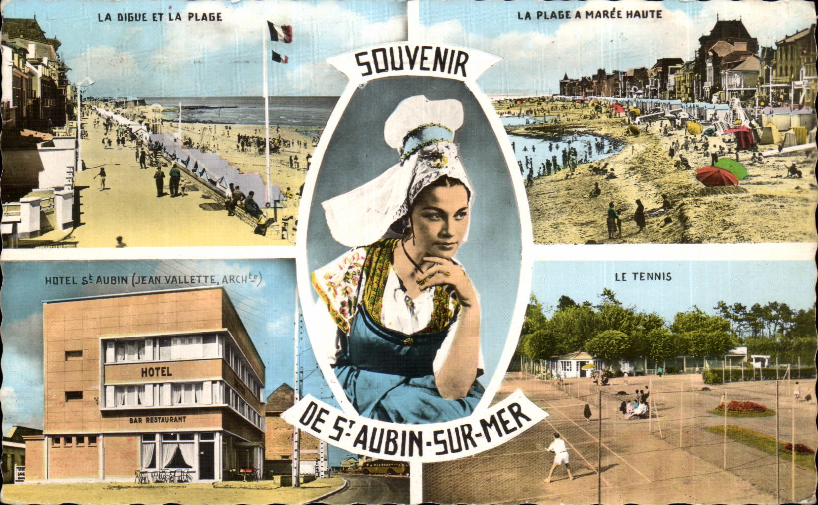 CPSM Souvenir de St Aubin Tennis