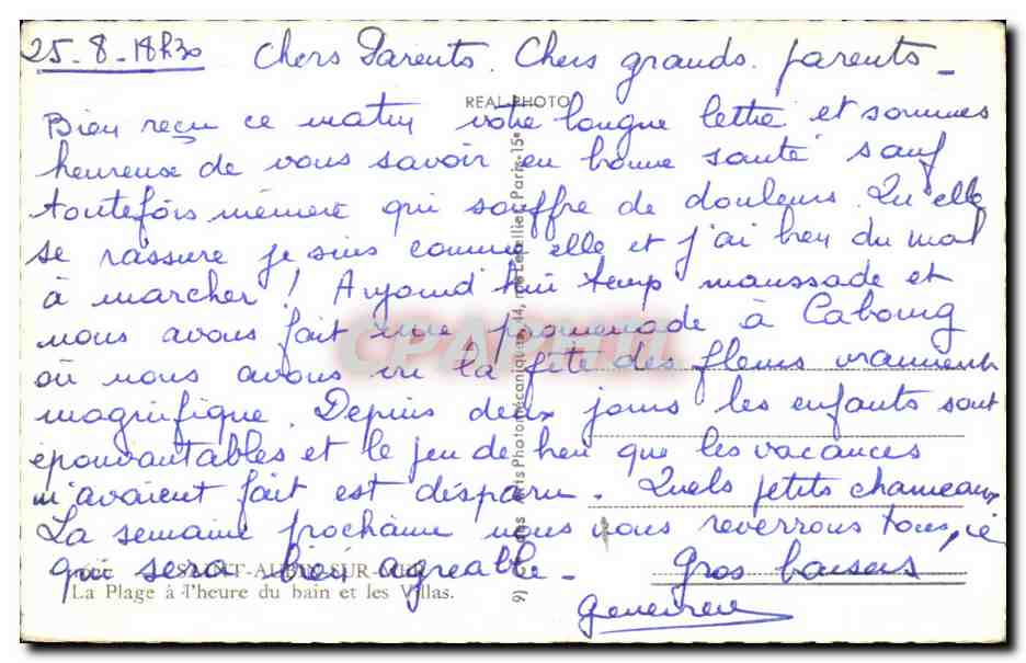 Strand in Cabourg — Der Strand zur Badezeit und die Villen — éditeur Cap — Rückseite
