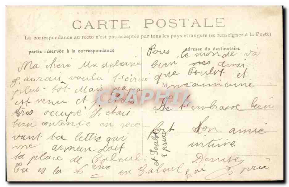 CPA St Aubin sur mer La tempete — Rückseite